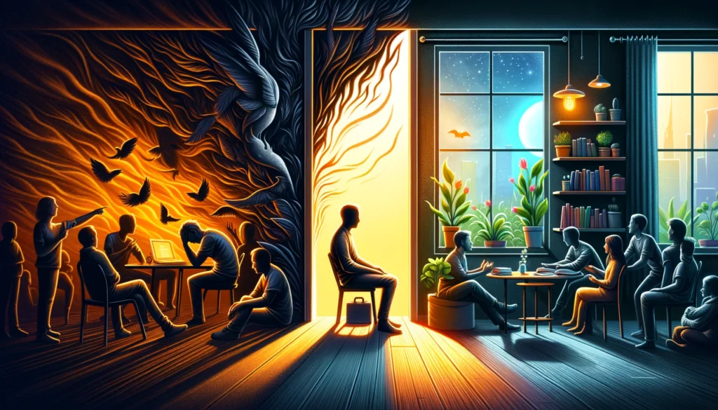 A man Sitting and Judging Purpose of Mental Health Awareness