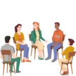 Family therapy support session for depression treatment and emotional recovery